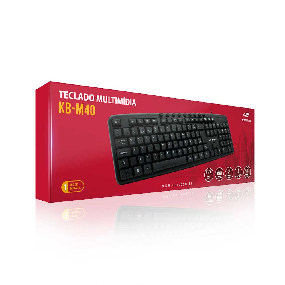 Imagem de TECLADO C3TECH  MULT USB PRETO - KB-M40BK