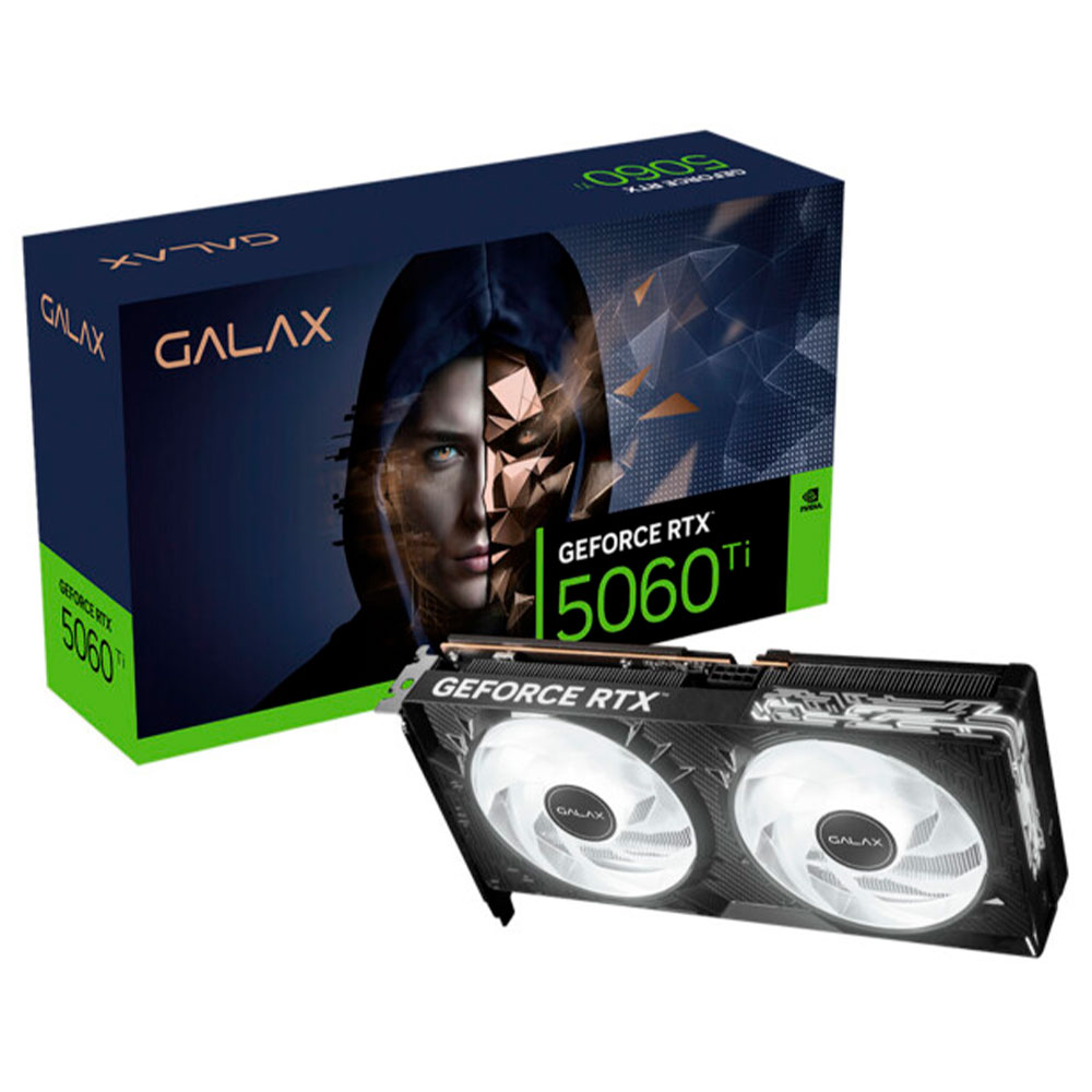 Imagem de PLACA DE VIDEO GALAX GEFORCE RTX 5060 TI GF 1-CLICK OC 8GB GDDR7 128 BITS 56ISN8MDCPCT