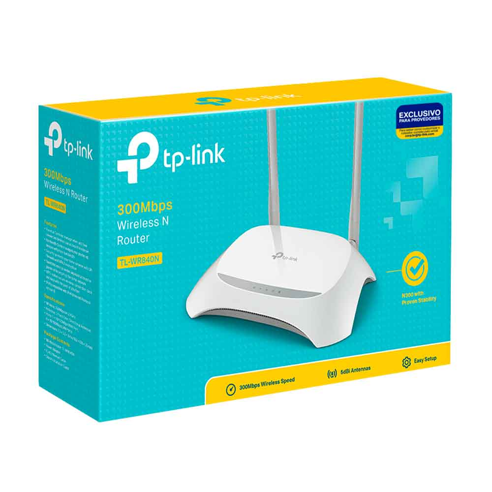 Imagem de ROTEADOR WIRELESS 300MBPS TP-LINK TL-WR840N 2 ANTENAS EXTERNAS FIXAS PARA PROVEDOR
