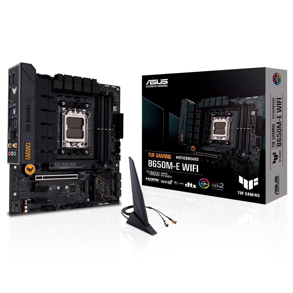 Mostrar detalhes de PLACA MAE (AMD) ASUS TUF GAMING B650M-E WIFI DDR5 AM5 Imagem de PLACA MAE (AMD) ASUS TUF GAMING B650M-E WIFI DDR5 AM5