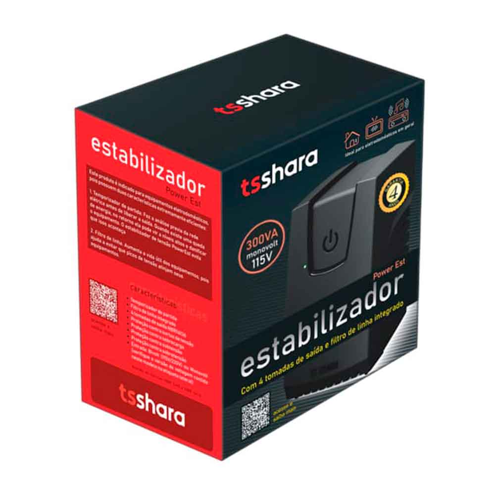 Imagem de ESTABILIZADOR TS SHARA POWEREST 300VA MONO/115V/115V - 9100