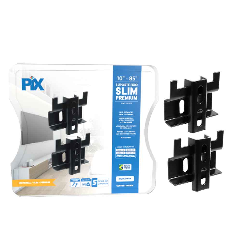Mostrar detalhes de SUPORTE TV FIXO UNIVERSAL 10"A 85" ( SLIM PREMIUM ) BLISTER PIX - 079-0025 Imagem de SUPORTE TV FIXO UNIVERSAL 10"A 85" ( SLIM PREMIUM ) BLISTER PIX - 079-0025