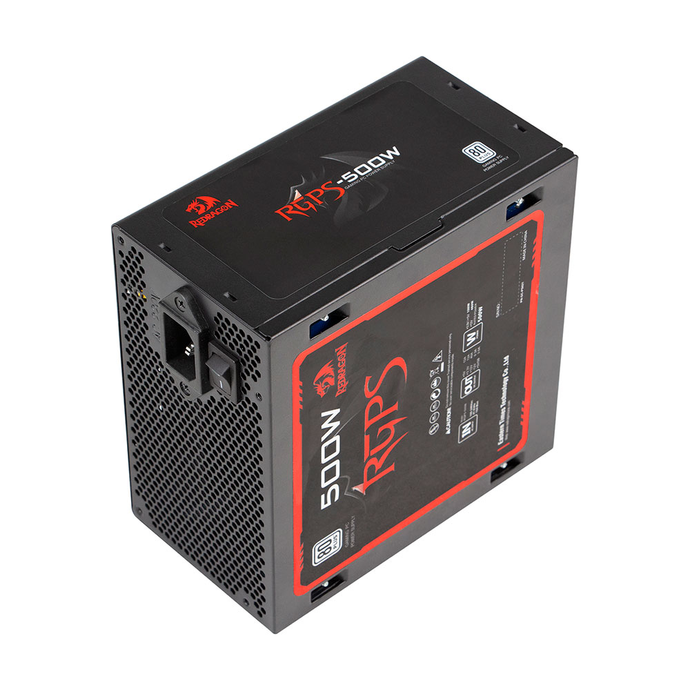 Imagem de FONTE DE ALIMENTACAO REDRAGON GAMER RGPS-500 WATTS 80 PLUS PRETO SEM CABO DE FORCA GC-PS021