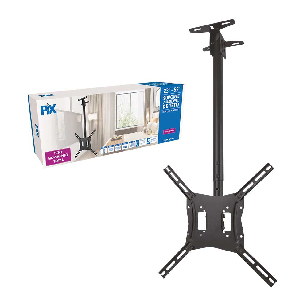 Mostrar detalhes de SUPORTE TV TETO ALTURA AJUSTAVEL 23" A 55" PIX - 079-0069 Imagem de SUPORTE TV TETO ALTURA AJUSTAVEL 23" A 55" PIX - 079-0069