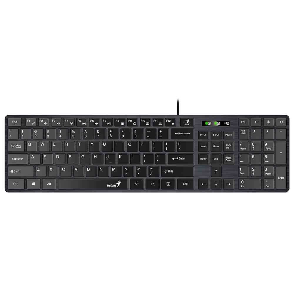 Imagem de TECLADO MULTIMIDIA GENIUS SLIMSTAR SS-126 USB PRETO ABNT 2