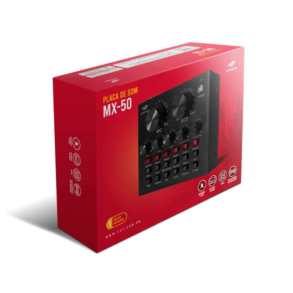 Mostrar detalhes de PLACA DE SOM C3TECH STREAMING MX-50BK Imagem de PLACA DE SOM C3TECH STREAMING MX-50BK