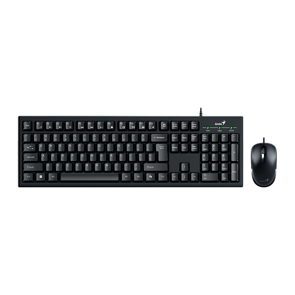 Imagem de KIT MOUSE E TECLADO GENIUS MULTIMIDIA KM-100SE COM FIO USB