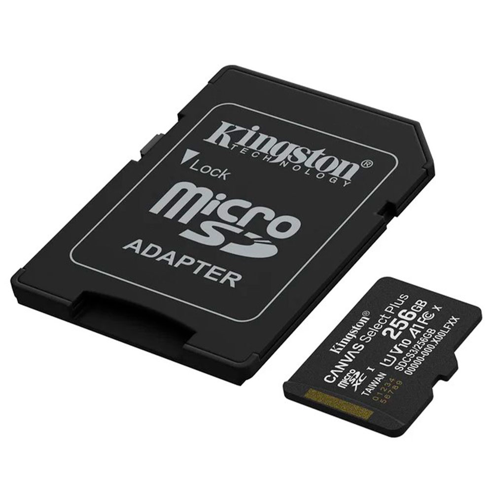 Imagem de CARTAO DE MEMORIA SD KINGSTON CANVAS SELECT PLUS CLASS 10UHS-I 256GB MICRO+ADAPTADOR - SDCS3/256GB