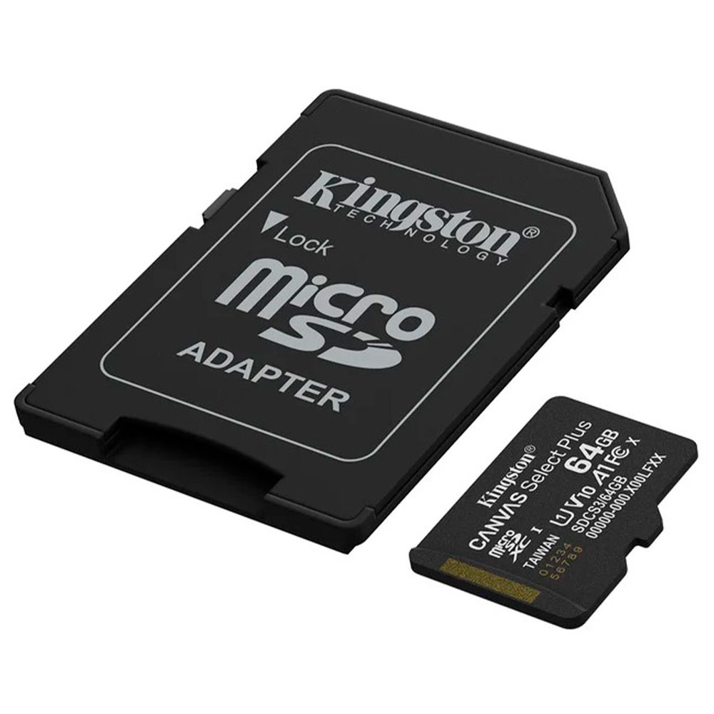 Imagem de CARTAO DE MEMORIA SD KINGSTON CANVAS SELECT PLUS CLASS 10UHS-I 64GB MICRO+ADAPTADOR - SDCS3/64GB