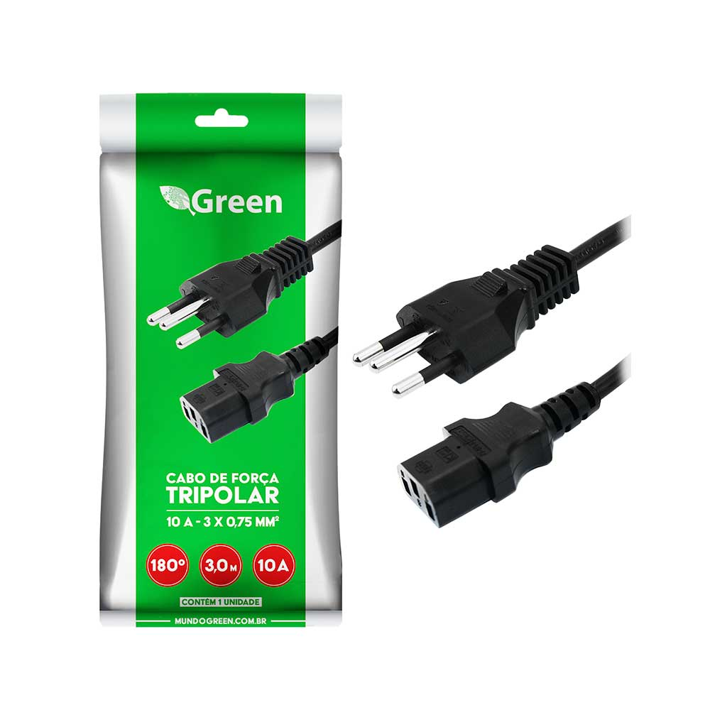 Mostrar detalhes de CABO DE FORCA TRIPOLAR 10A 3,00 METROS GREEN - 018-1353 Imagem de CABO DE FORCA TRIPOLAR 10A 3,00 METROS GREEN - 018-1353