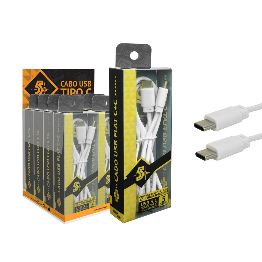 Mostrar detalhes de CABO TIPO C 5GB 1.20M BRANCO 5+ - 018-0051 Imagem de CABO TIPO C 5GB 1.20M BRANCO 5+ - 018-0051