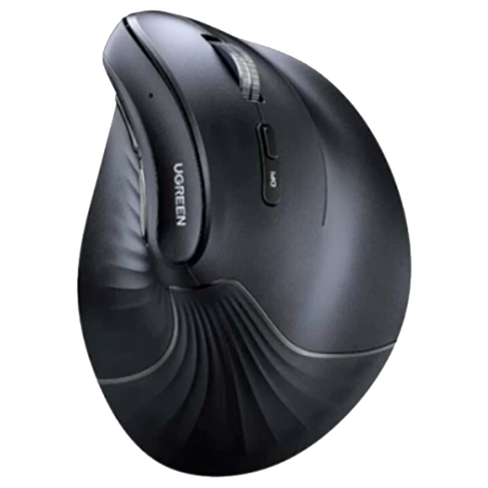 Imagem de MOUSE UGREEN ERGONOMICO VERTICAL SEM FIO BLUETOOTH 5.0 E 2.4G PRETO - MU008