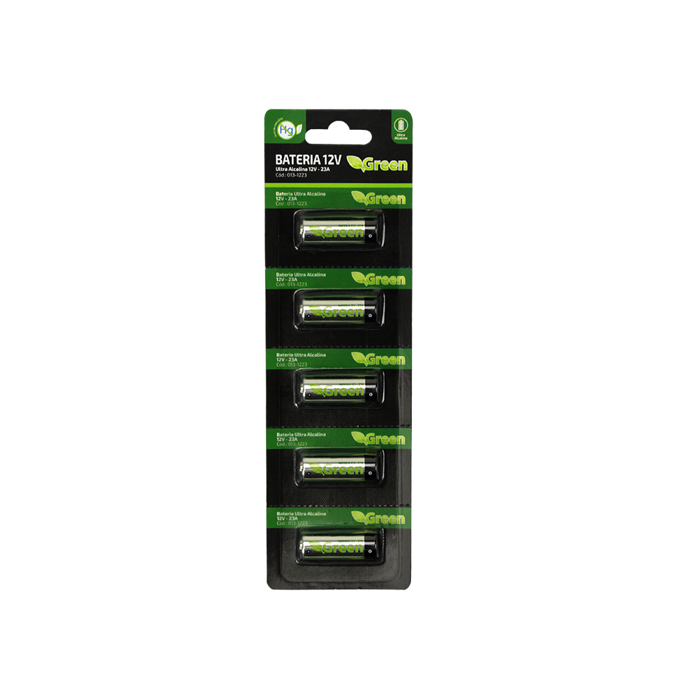 Mostrar detalhes de BATERIA 12V 23A ALCALINA C/5 UN GREEN - 013-1223 Imagem de BATERIA 12V 23A ALCALINA C/5 UN GREEN - 013-1223