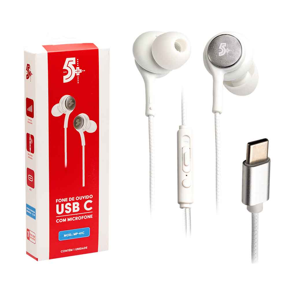 Mostrar detalhes de FONE DE OUVIDO BRANCO TIPO C AURICULAR COM MICROFONE 1,20M 5+ - 043-0041 Imagem de FONE DE OUVIDO BRANCO TIPO C AURICULAR COM MICROFONE 1,20M 5+ - 043-0041