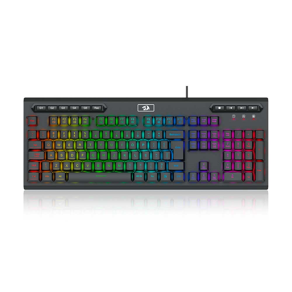 Mostrar detalhes de TECLADO REDRAGON MEMBRANA GAMER ADITYA RGB K513-RGB PT Imagem de TECLADO REDRAGON MEMBRANA GAMER ADITYA RGB K513-RGB PT