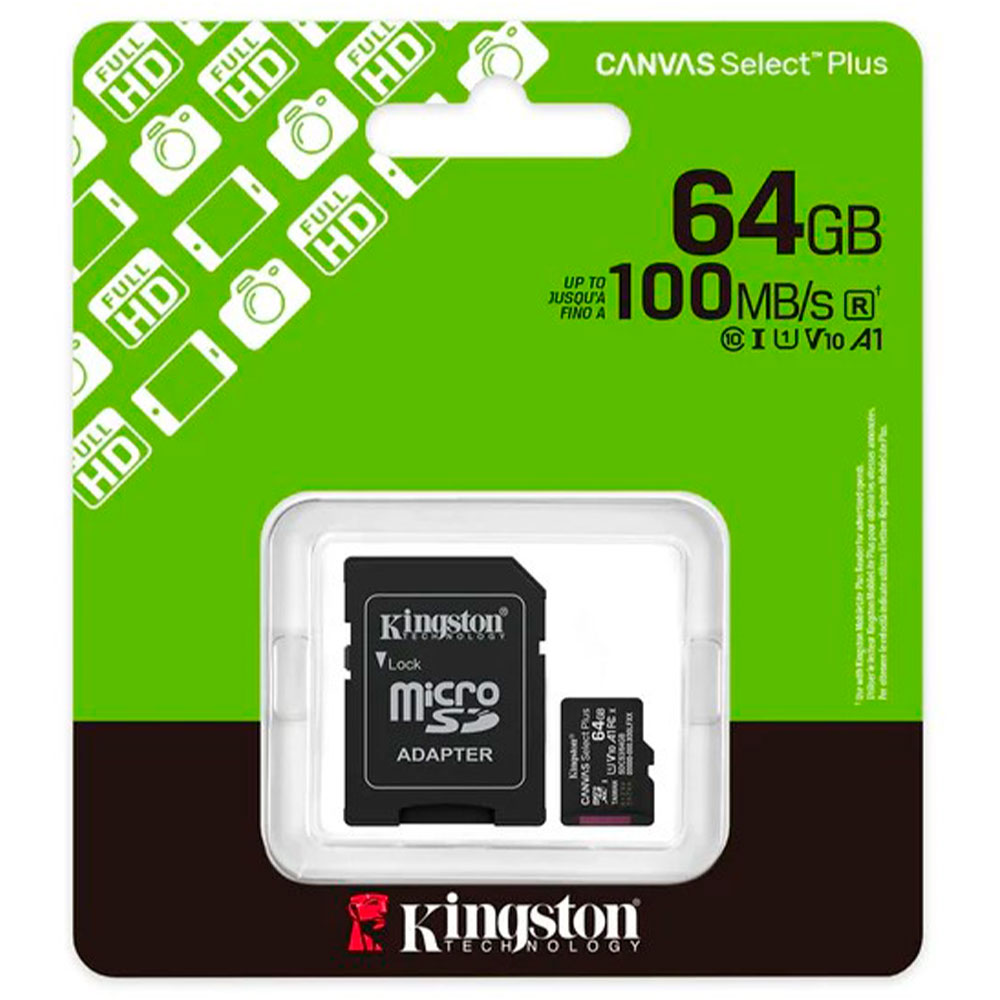 Mostrar detalhes de CARTAO DE MEMORIA SD KINGSTON CANVAS SELECT PLUS CLASS 10UHS-I 64GB MICRO+ADAPTADOR - SDCS3/64GB Imagem de CARTAO DE MEMORIA SD KINGSTON CANVAS SELECT PLUS CLASS 10UHS-I 64GB MICRO+ADAPTADOR - SDCS3/64GB