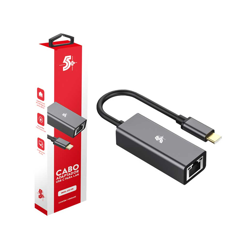 Mostrar detalhes de CABO ADAPTADOR USB C PARA LAN 10/100/1000MBPS 5+ - 018-7550 Imagem de CABO ADAPTADOR USB C PARA LAN 10/100/1000MBPS 5+ - 018-7550