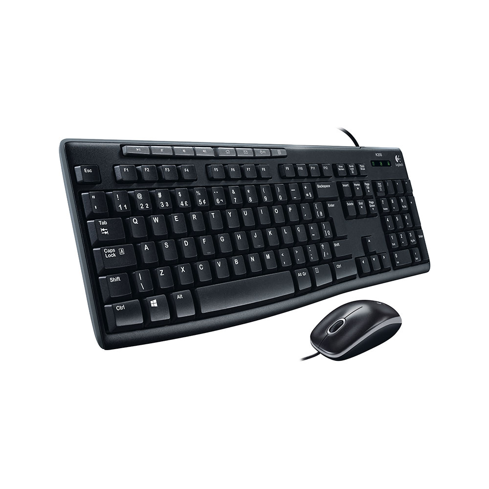 Imagem de KIT MOUSE E TECLADO LOGITECH MK200 MULTIMIDIA C/FIO PRETO - 920-002718