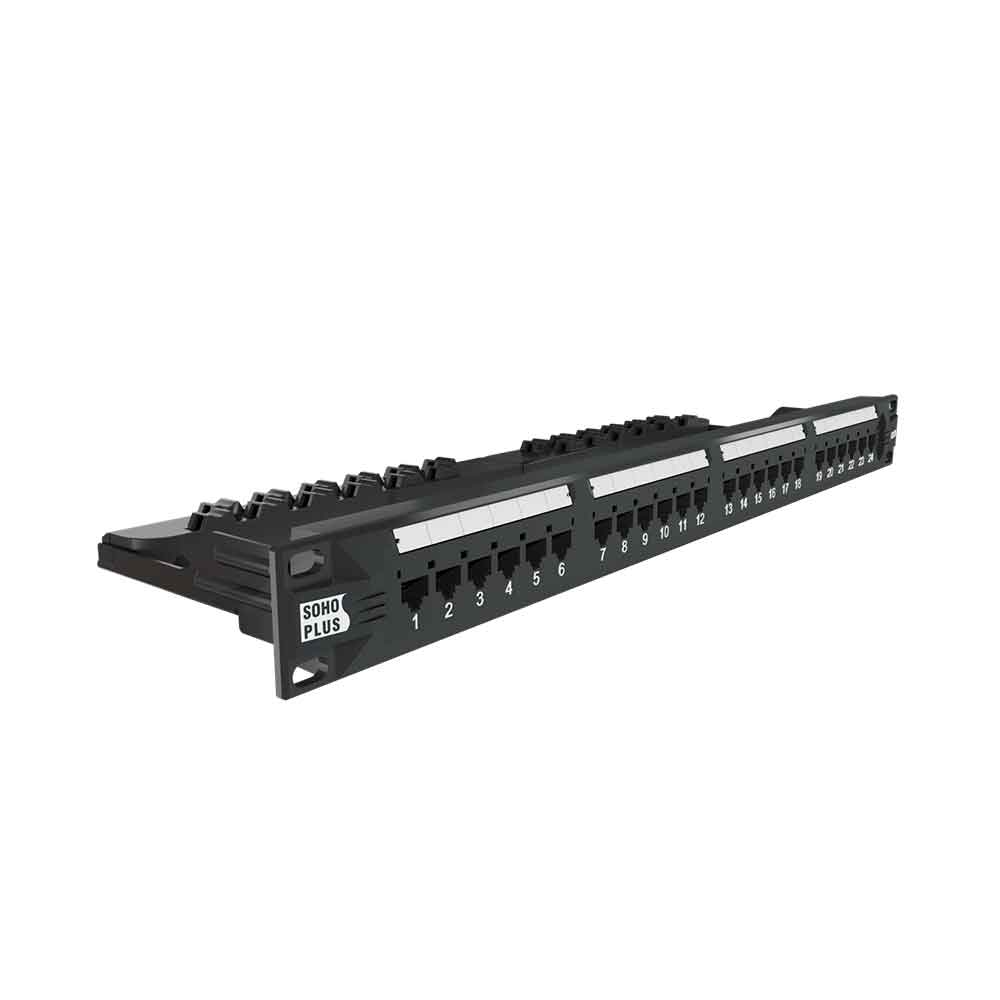Mostrar detalhes de PATCH PANEL FURUKAWA SOHOPLUS CAT6 24 PORTAS T568A/B C/GUIA Imagem de PATCH PANEL FURUKAWA SOHOPLUS CAT6 24 PORTAS T568A/B C/GUIA