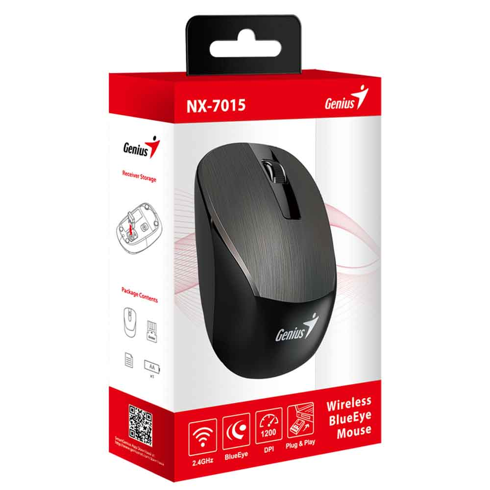 Mostrar detalhes de MOUSE GENIUS NX-7015 SEM FIO GREY CHOCOLATE Imagem de MOUSE GENIUS NX-7015 SEM FIO GREY CHOCOLATE