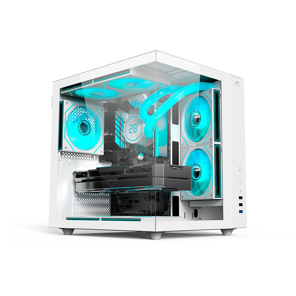 Imagem de GABINETE GAMER C3TECH AQUARIUS MT-G920WH SEM FONTE BRANCO