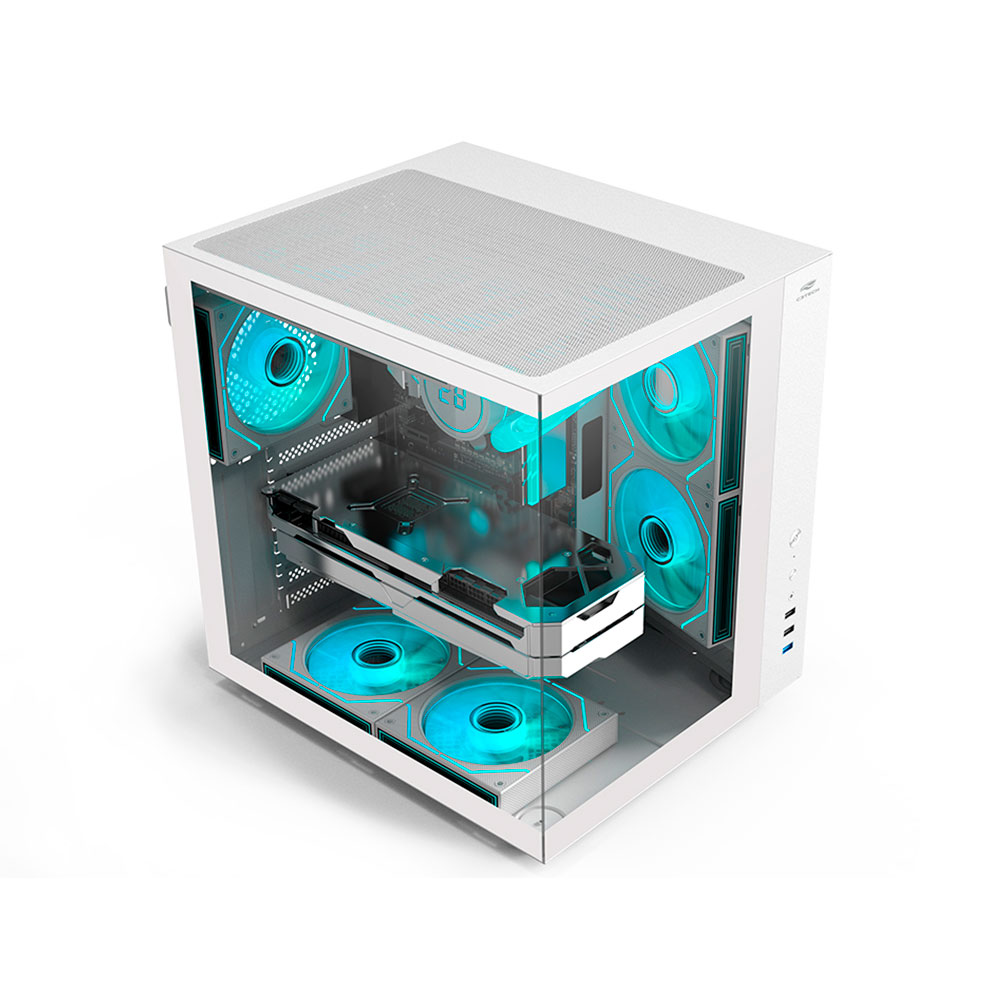 Imagem de GABINETE GAMER C3TECH AQUARIUS MT-G920WH SEM FONTE BRANCO
