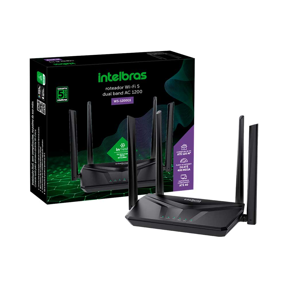 Mostrar detalhes de ROTEADOR INTELBRAS WIFI 5 AX 1200 DUAL BAND W5-1200GS - 4750201 Imagem de ROTEADOR INTELBRAS WIFI 5 AX 1200 DUAL BAND W5-1200GS - 4750201