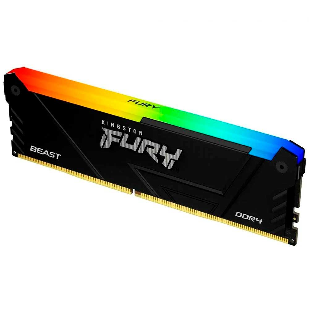 Imagem de MEMORIA KINGSTON FURY BEAST RGB 16GB DDR4 3200MHZ 1.35 BLACK DESKTOP - KF432C16BB12A/16