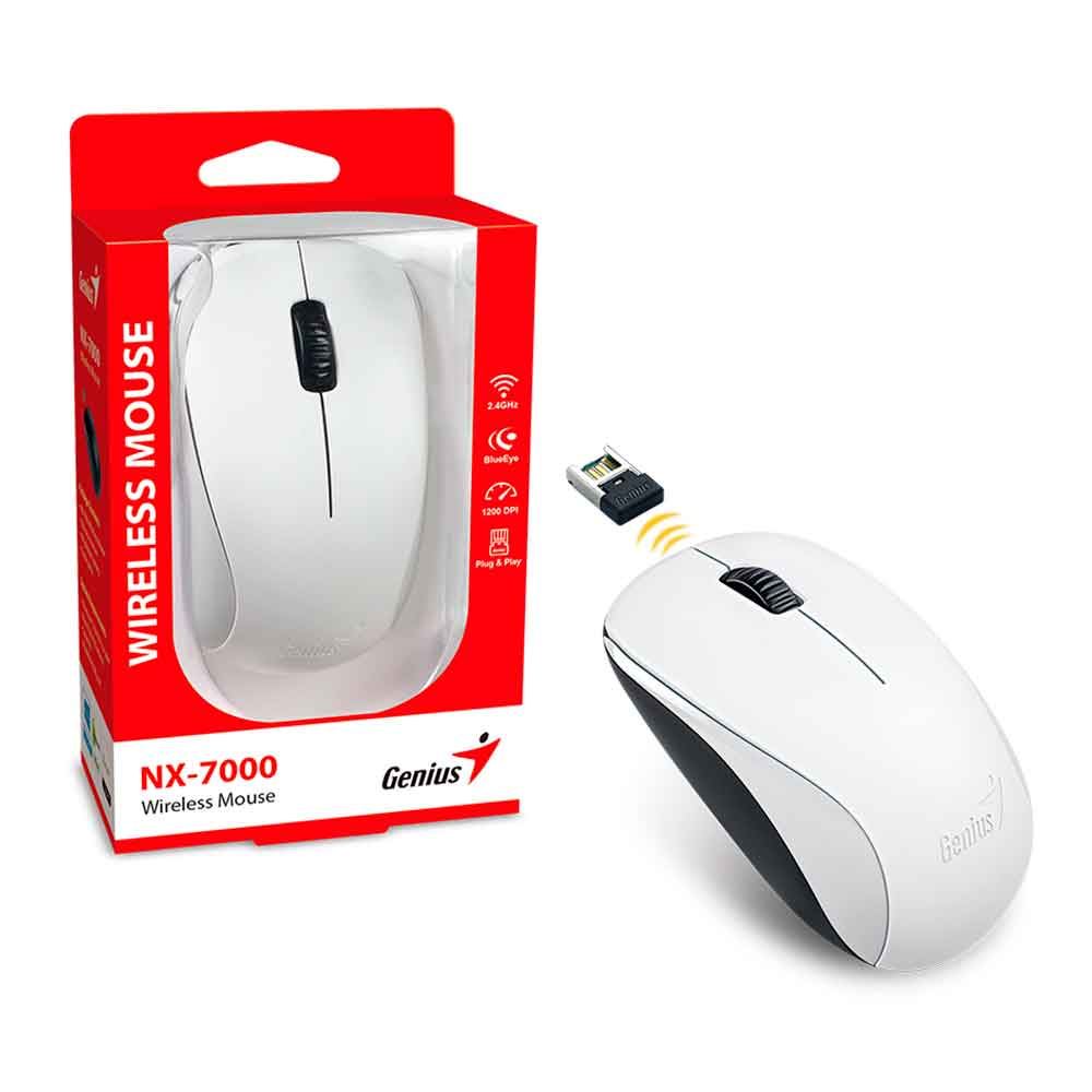 Mostrar detalhes de MOUSE GENIUS NX-7000 SEM FIO BRANCO Imagem de MOUSE GENIUS NX-7000 SEM FIO BRANCO