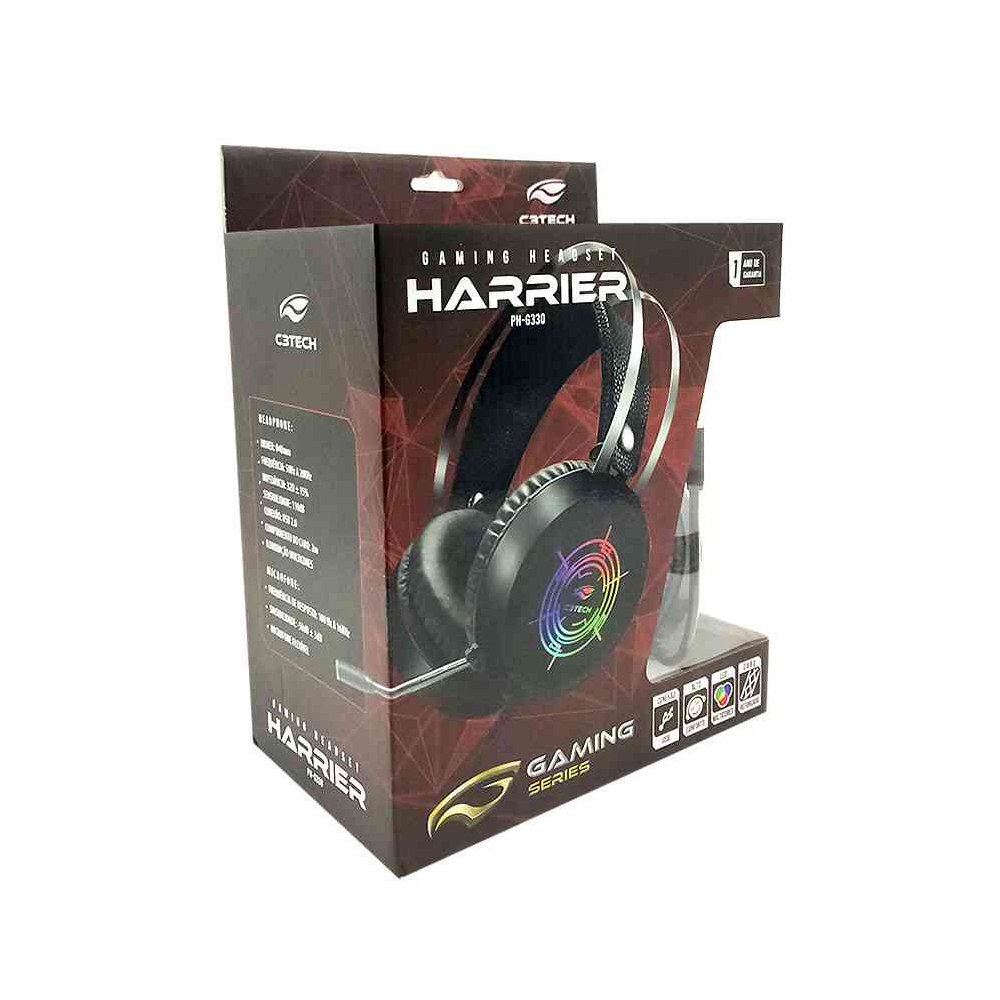 Imagem de FONE DE OUVIDO C3TECH MIC GAMER HARRIER USB PRETO - PH-G330BKV2