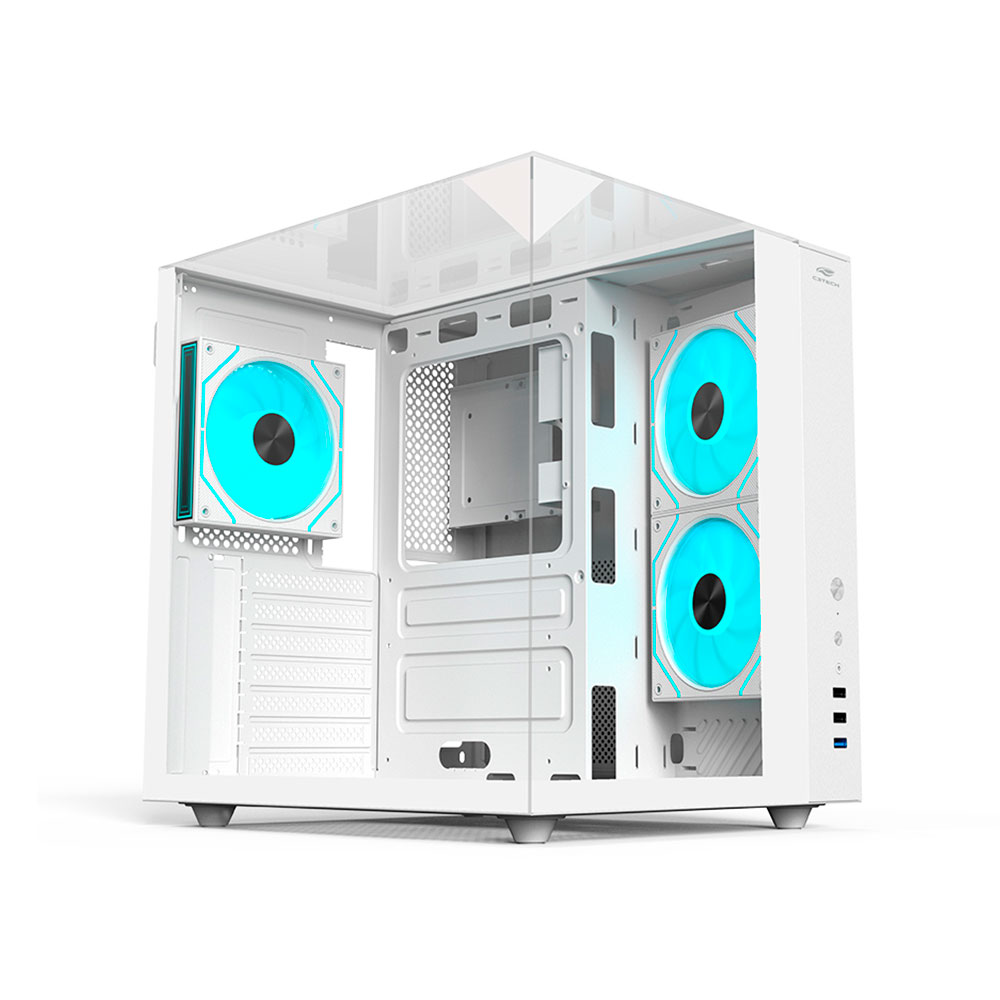 Imagem de GABINETE GAMER C3TECH AQUARIUS MT-G950WH SEM FONTE BRANCO