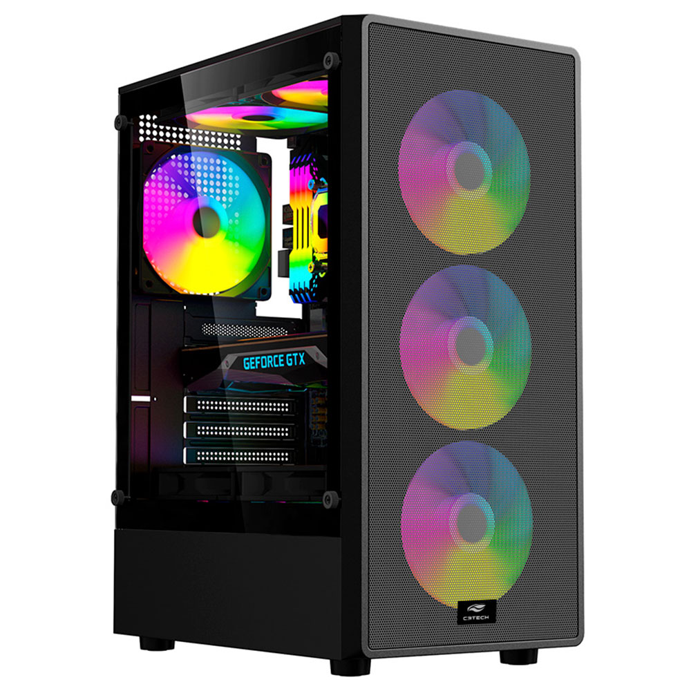 Imagem de GABINETE GAMER C3TECH MT-G130BK SEM FONTE PRETO