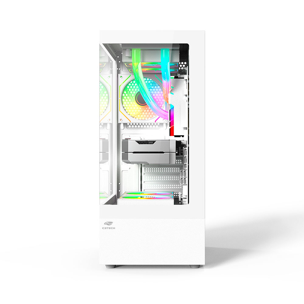 Imagem de GABINETE GAMER C3TECH AQUARIUS MT-G860WH SEM FONTE BRANCO