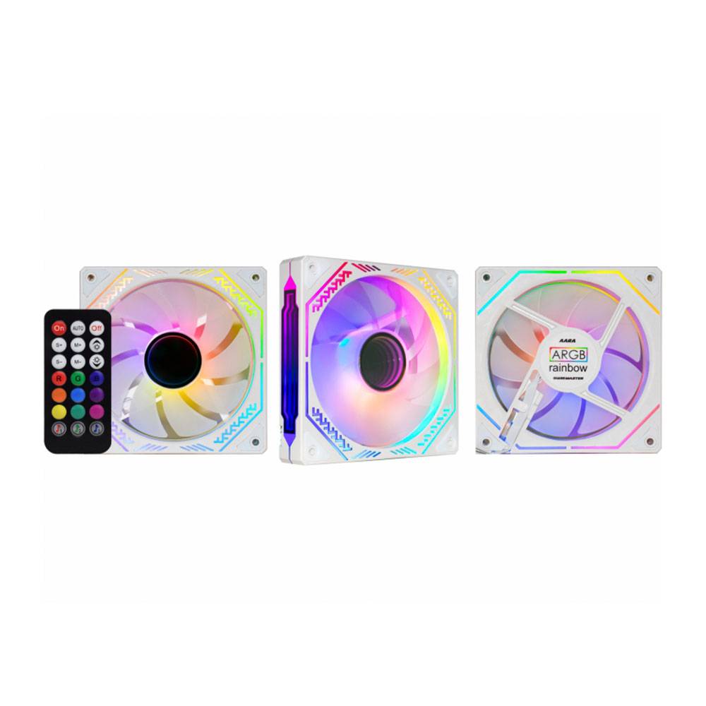 Imagem de KIT COOLER K-MEX ARGB AARA BRANCO INFINITY 3 COOLERS 120MM COM CONTROLADORA