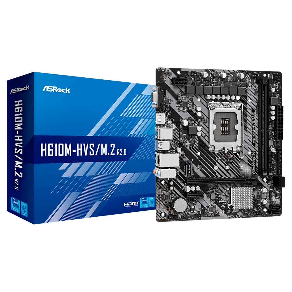 Imagem de PLACA MAE (INTEL) ASROCK H610M-HVS M.2 DDR4 LGA1700 12° 13° E 14° GERACAO