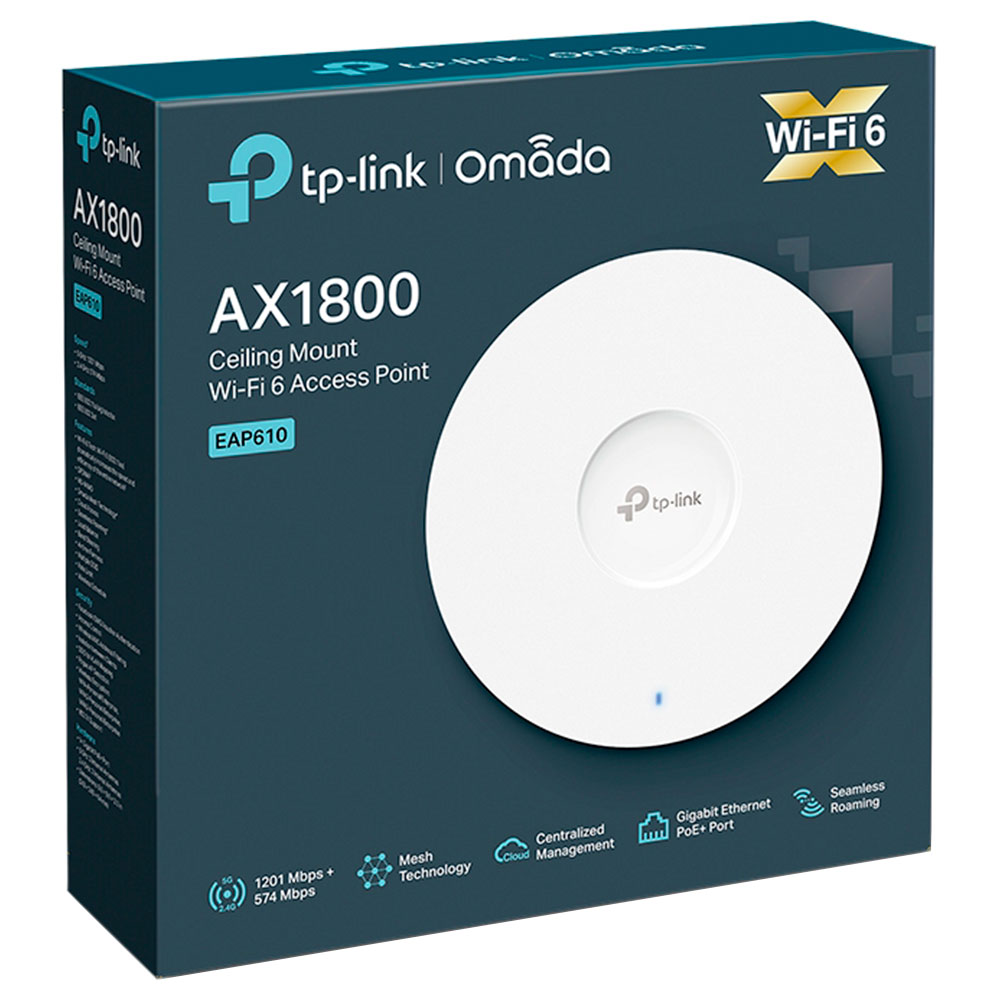 Imagem de ACCESS POINT TP-LINK WI-FI 6 AX1800 MONTAVEL EM TETO EAP610