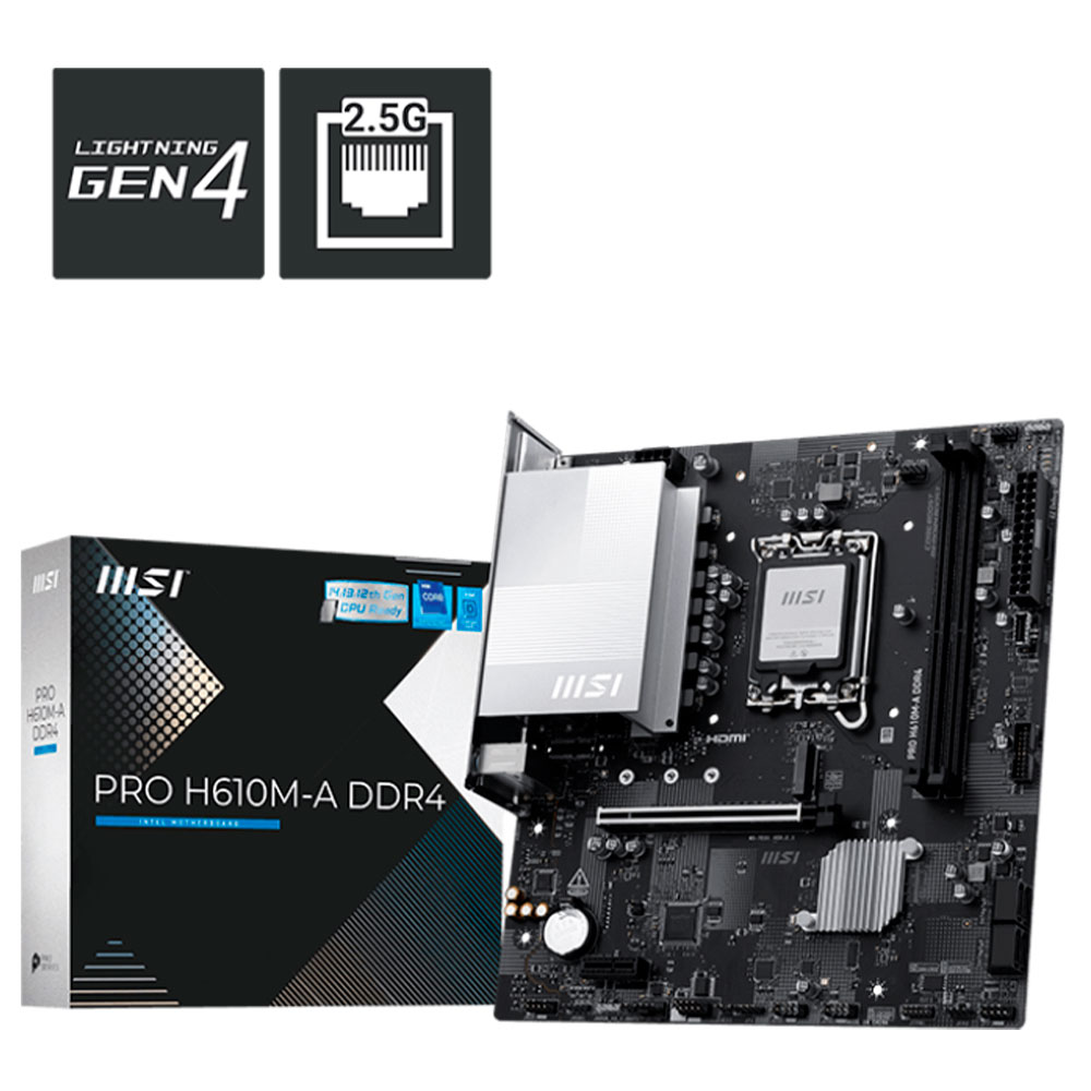 Imagem de PLACA MAE (INTEL) MSI PRO H610M-A DDR4 LGA1700 12° 13° E 14° GERACAO