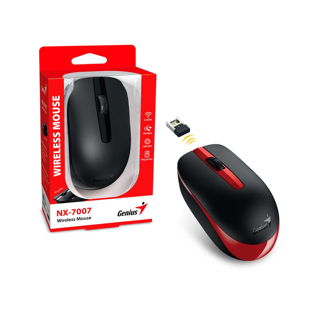 Mostrar detalhes de MOUSE GENIUS NX-7007 SEM FIO VERMELHO Imagem de MOUSE GENIUS NX-7007 SEM FIO VERMELHO