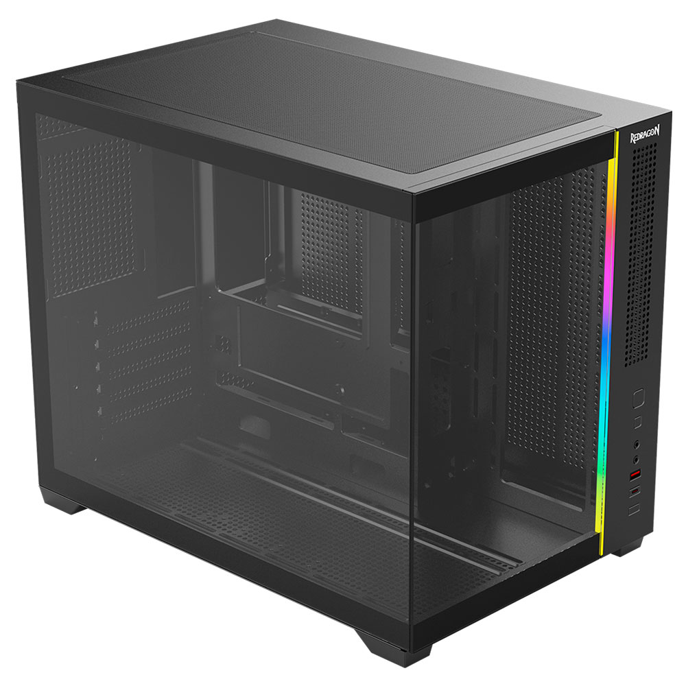 Imagem de GABINETE GAMER REDRAGON WIDELOAD MINI LITE RGB MICRO ATX PRETO CA-611B