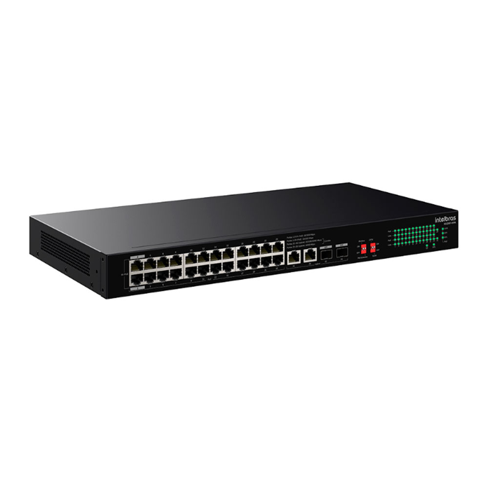 Imagem de SWITCH INTELBRAS 24 PORTAS FAST + 2 GIGABIT + 2 SFP HI-POE S1126F-HPA - 4760129