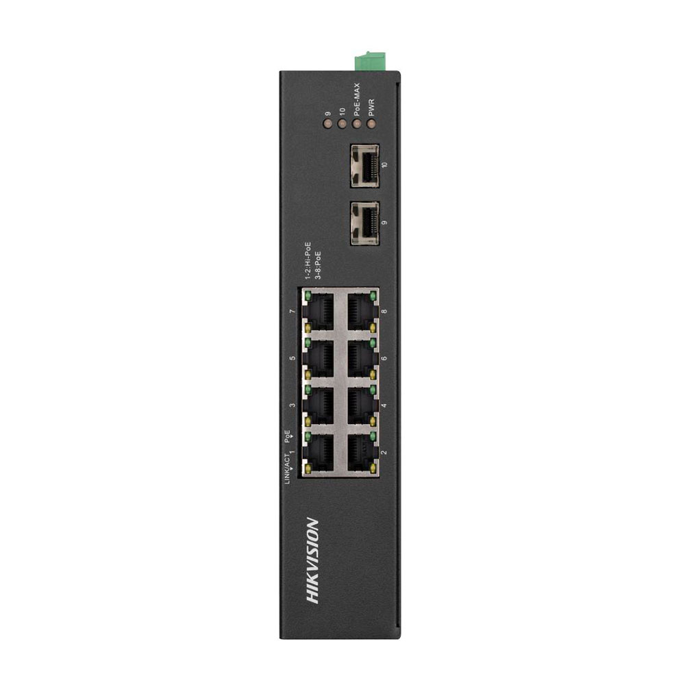 Mostrar detalhes de SWITCH L2 INDUSTRIAL HIKVISION DS-3T0510HP-E/HS 10 PORTAS GIGABIT 8 PORTAS WATCHDOG POE 2 HI-POE ATIVO 802.3 AF/AT 2 PORTAS UPLINK 2 GBIC SFP FIBRA Imagem de SWITCH L2 INDUSTRIAL HIKVISION DS-3T0510HP-E/HS 10 PORTAS GIGABIT 8 PORTAS WATCHDOG POE 2 HI-POE ATIVO 802.3 AF/AT 2 PORTAS UPLINK 2 GBIC SFP FIBRA