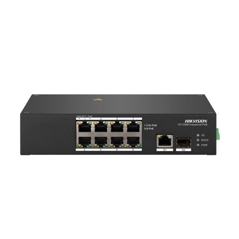 Mostrar detalhes de SWITCH L2 INDUSTRIAL HIKVISION DS-3T0310HP 10 PORTAS 8 PORTAS WATCHDOG FAST 10/100 2 HI-POE ATIVO 802.3 AF/AT 2 PORTAS UPLINK 1 GBIC SFP FIBRA + 1 RJ45 Imagem de SWITCH L2 INDUSTRIAL HIKVISION DS-3T0310HP 10 PORTAS 8 PORTAS WATCHDOG FAST 10/100 2 HI-POE ATIVO 802.3 AF/AT 2 PORTAS UPLINK 1 GBIC SFP FIBRA + 1 RJ45