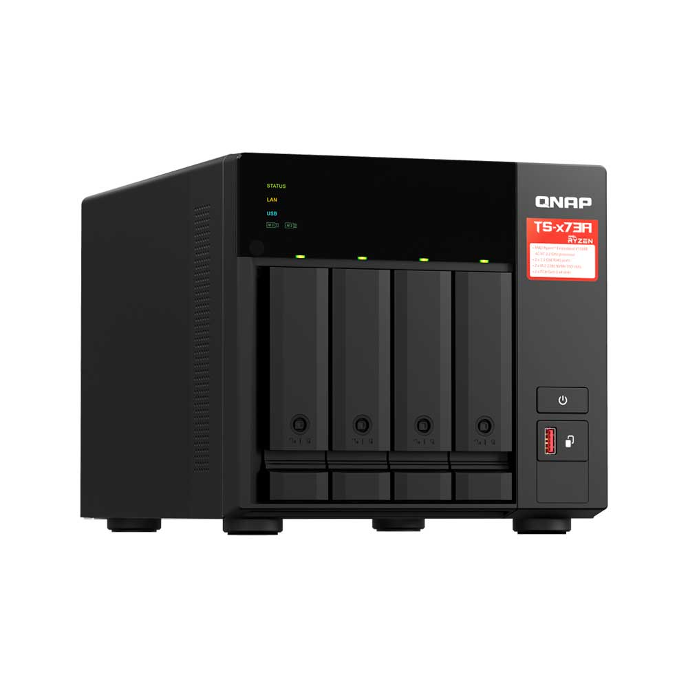 Mostrar detalhes de STORAGE NAS QNAP 4 BAIAS AMD RYZEN V1000, 2.2GHZ, 8GB, 2x 2.5 GBE TORRE - TS-473A-8G-BR Imagem de STORAGE NAS QNAP 4 BAIAS AMD RYZEN V1000, 2.2GHZ, 8GB, 2x 2.5 GBE TORRE - TS-473A-8G-BR