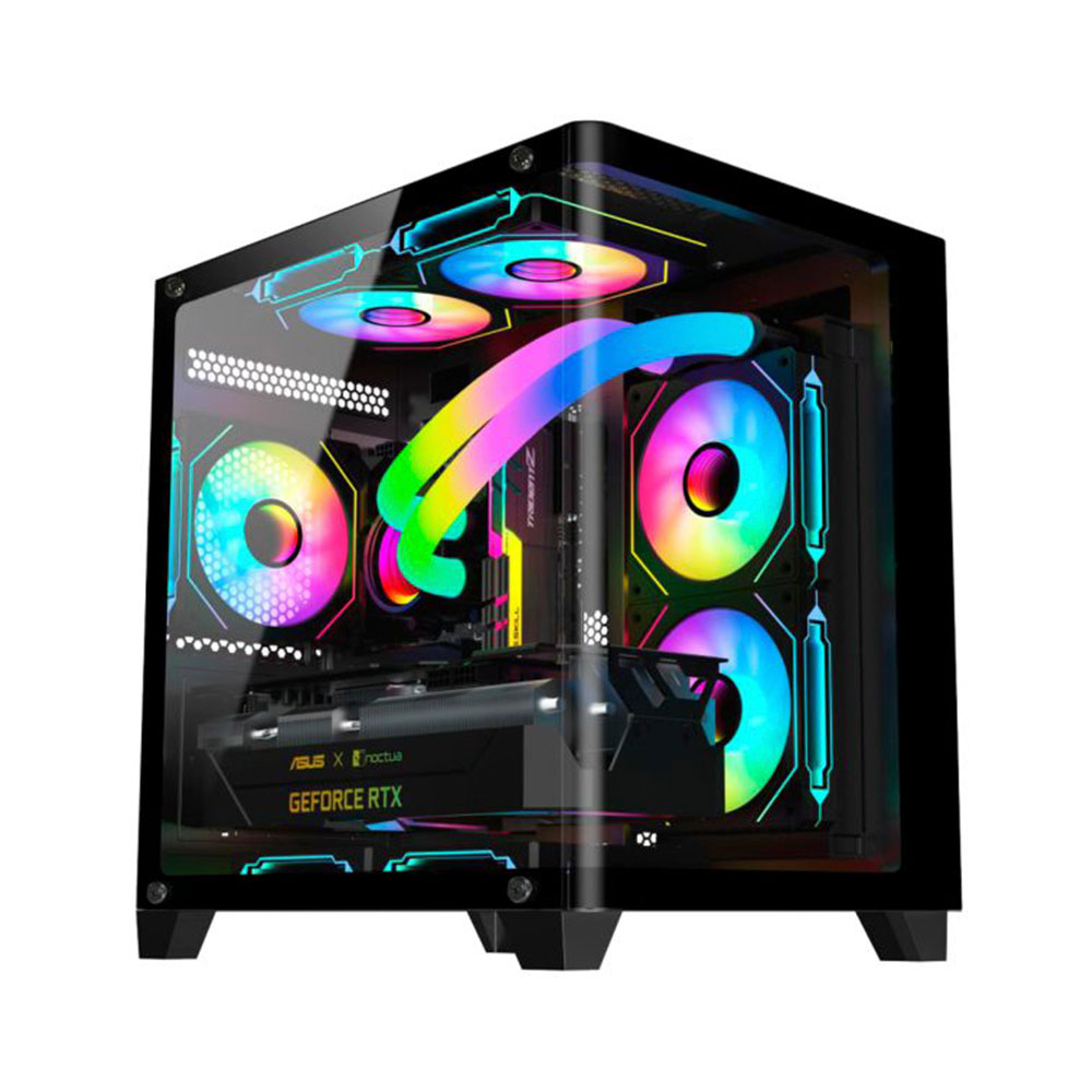 Imagem de GABINETE GAMER K-MEX AQUARIO CG-L4RE CURVA PRETO MICRO ATX SEM FAN