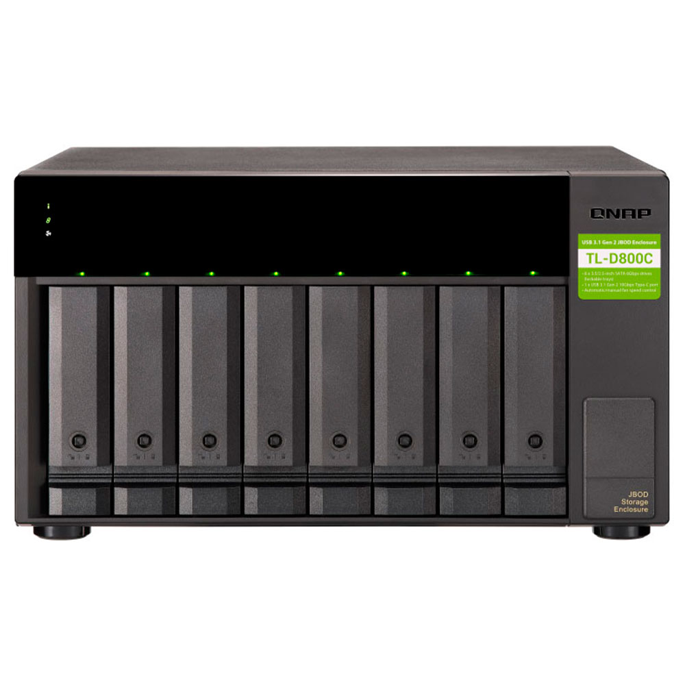 Imagem de GABINETE DE EXPANSAO PARA STORAGE NAS QNAP 8 BAIAS COM ENTRADA USB-C 3.2 - TL-D800C-US