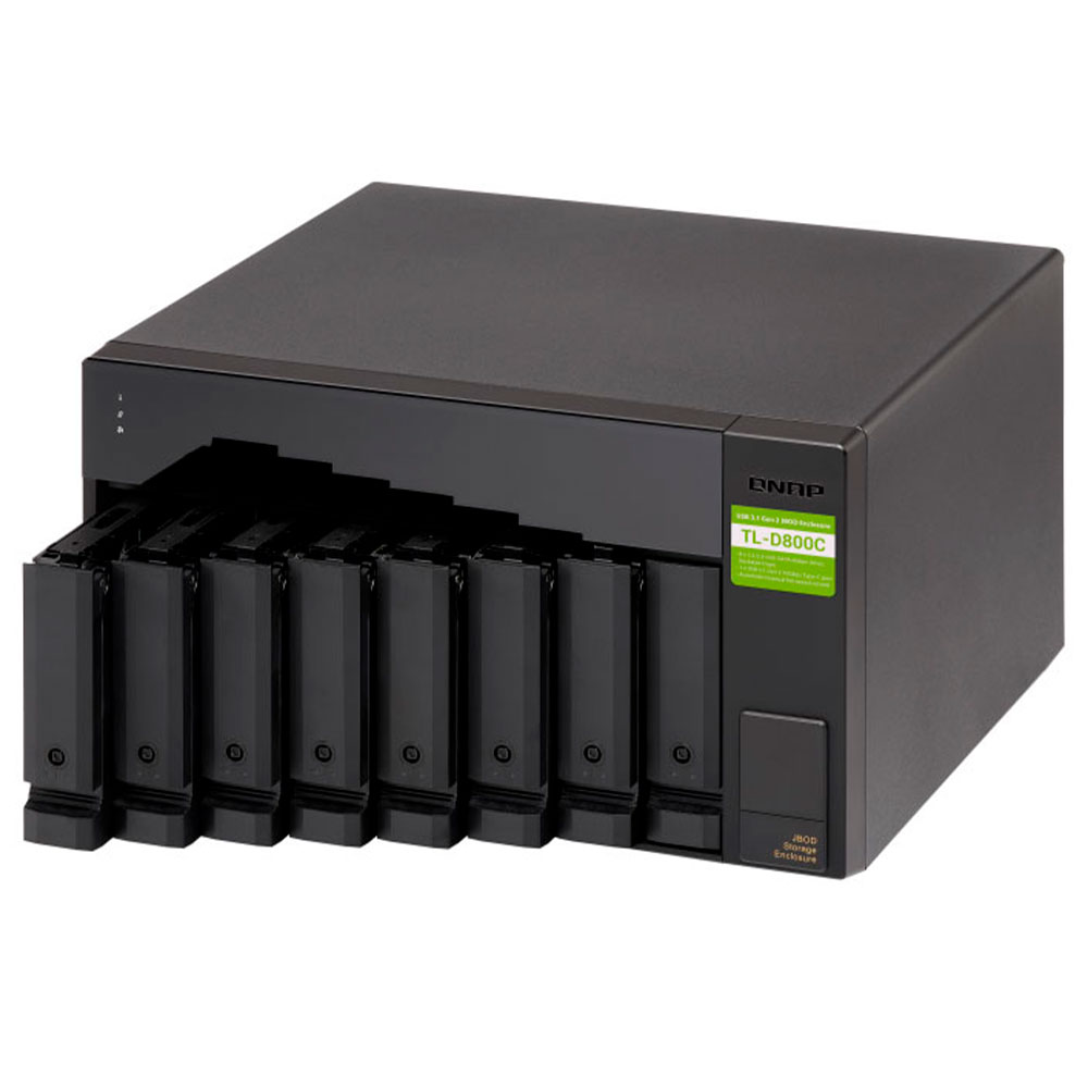 Imagem de GABINETE DE EXPANSAO PARA STORAGE NAS QNAP 8 BAIAS COM ENTRADA USB-C 3.2 - TL-D800C-US