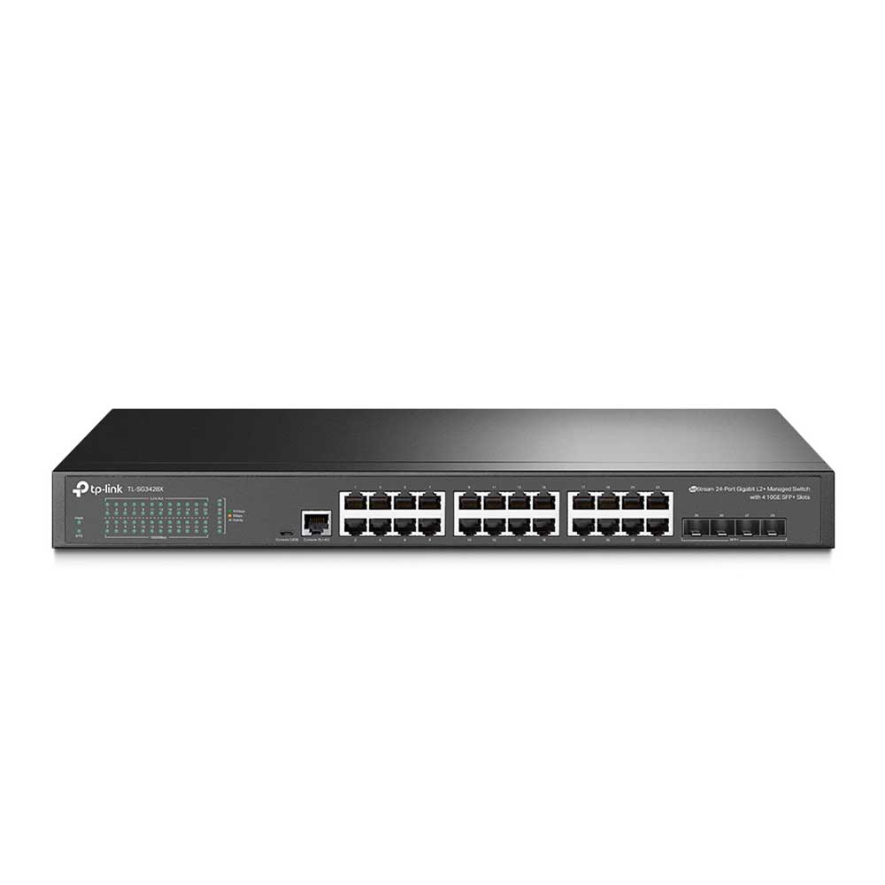 Mostrar detalhes de SWITCH GERENCIAVEL TP-LINK TL-SG3428X GIGABIT L2+ DE 24 PORTAS COM 4 SLOTS SPF+ 10GE JETSTREAM Imagem de SWITCH GERENCIAVEL TP-LINK TL-SG3428X GIGABIT L2+ DE 24 PORTAS COM 4 SLOTS SPF+ 10GE JETSTREAM