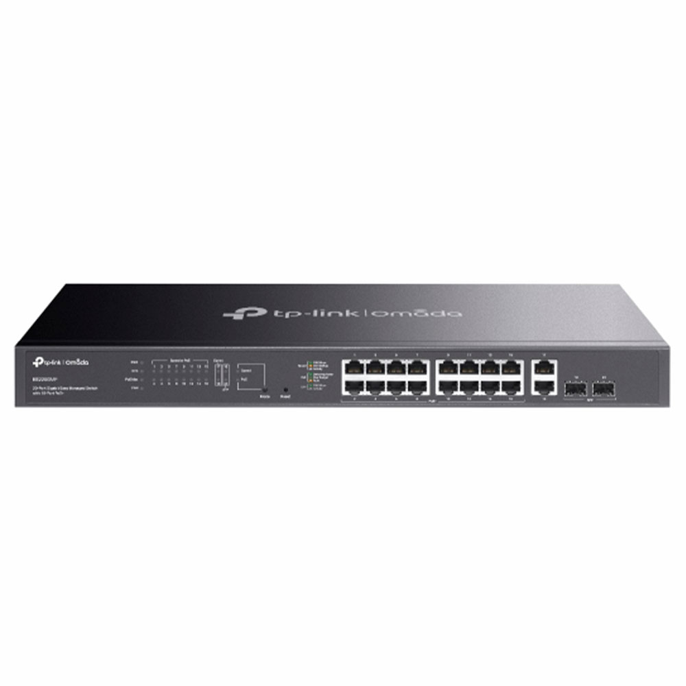 Mostrar detalhes de SWITCH GERENCIAVEL OMADA GIGABIT DE 20 PORTAS COM 16 PORTAS POE+ E 2 SLOTS SFP ES220GMP T-LINK Imagem de SWITCH GERENCIAVEL OMADA GIGABIT DE 20 PORTAS COM 16 PORTAS POE+ E 2 SLOTS SFP ES220GMP T-LINK