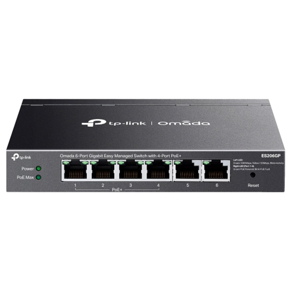 Mostrar detalhes de SWITCH GERENCIAVEL AGILE COM 6 PORTAS GIGABIT E 4 PORTAS POE+ ES206GP TP-LINK Imagem de SWITCH GERENCIAVEL AGILE COM 6 PORTAS GIGABIT E 4 PORTAS POE+ ES206GP TP-LINK