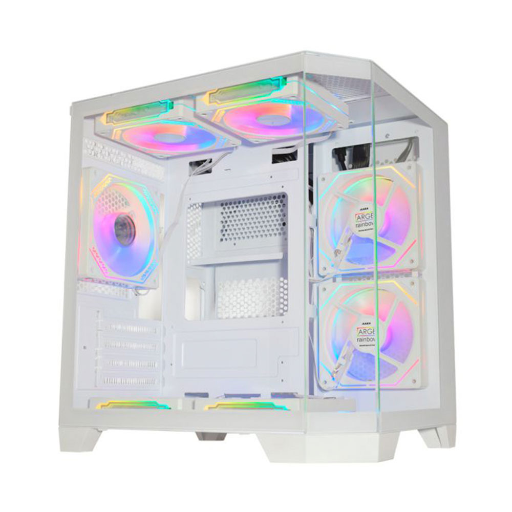 Imagem de GABINETE GAMER K-MEX AQUARIO CG-W620 ANGULO BRANCO MICRO ATX SEM FAN